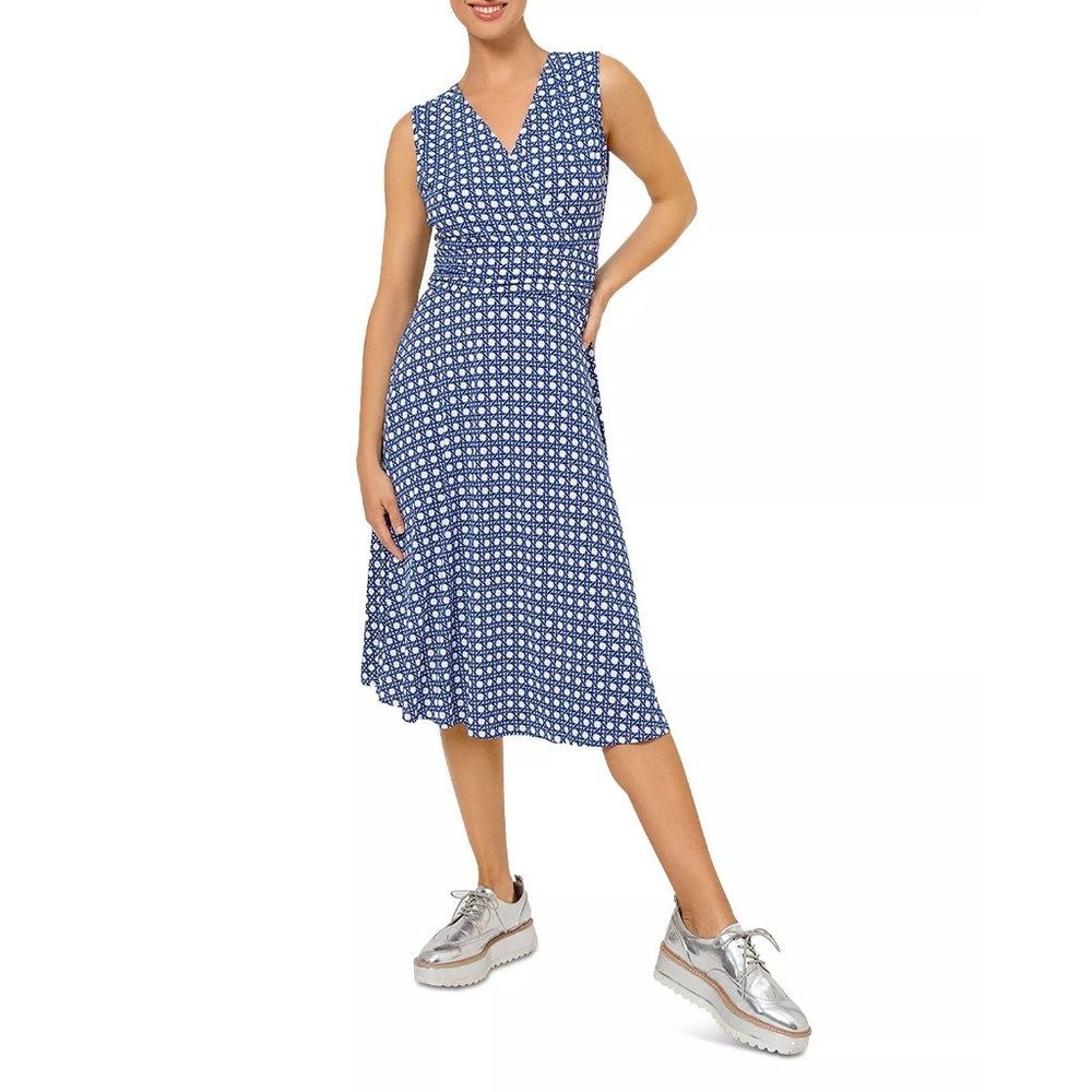 LEOTA Cindy Lattice Print Midi Dress - NWT